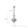 316L SURGICAL STEEL CZ STARBURST VERTICAL HELIX STUD